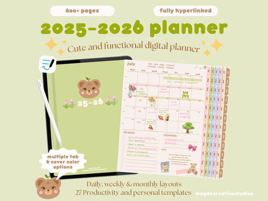 2025-2026 Mid Year Digital Planner