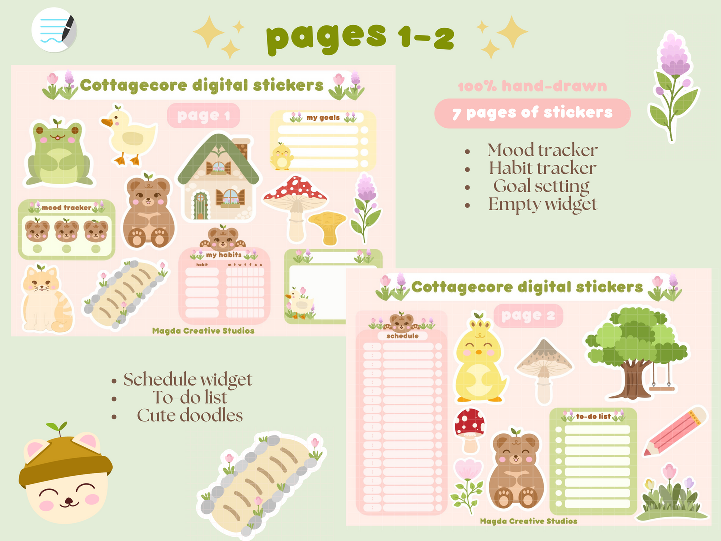 Cottagecore Digital Stickers