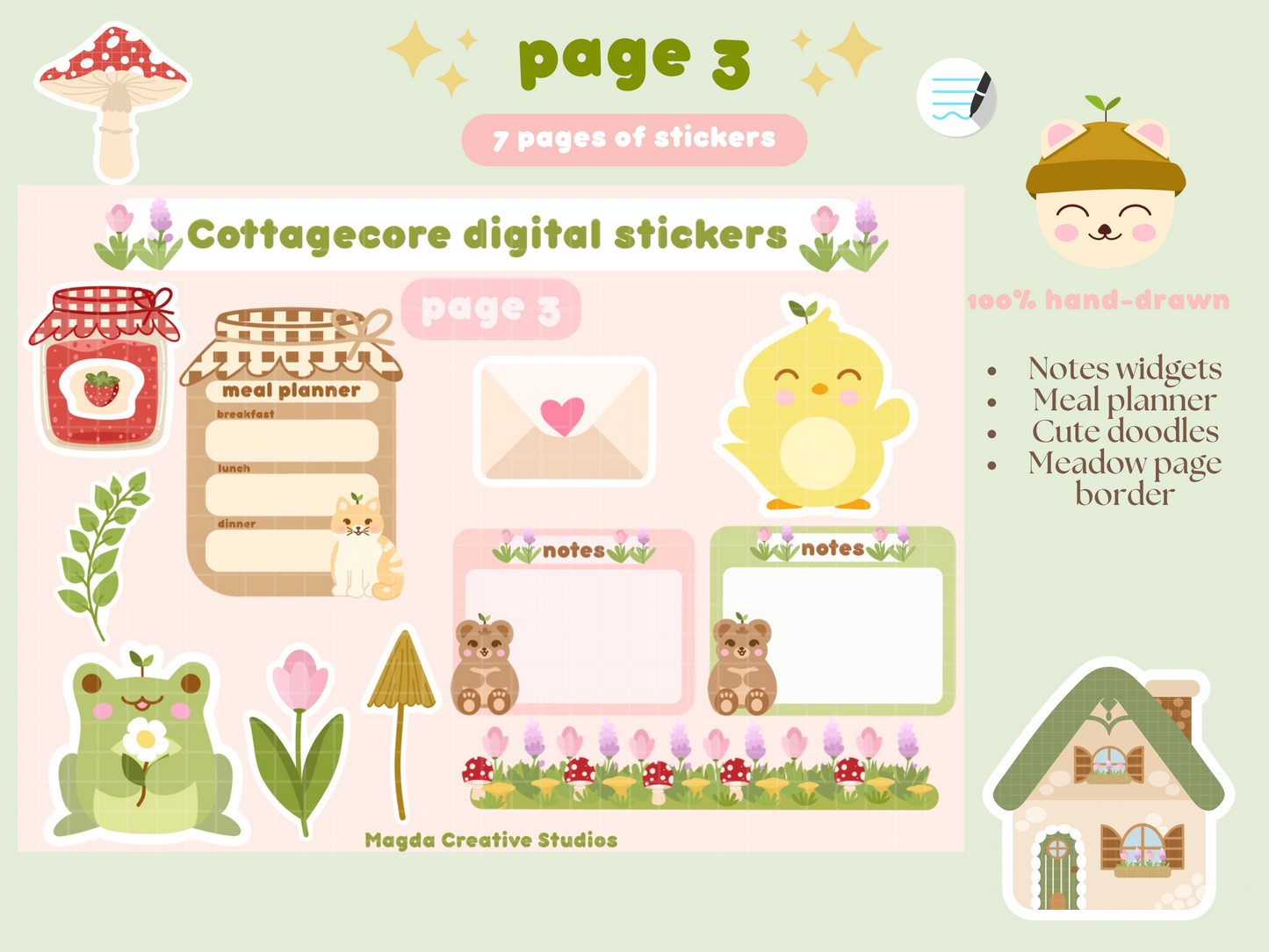 Cottagecore Digital Stickers