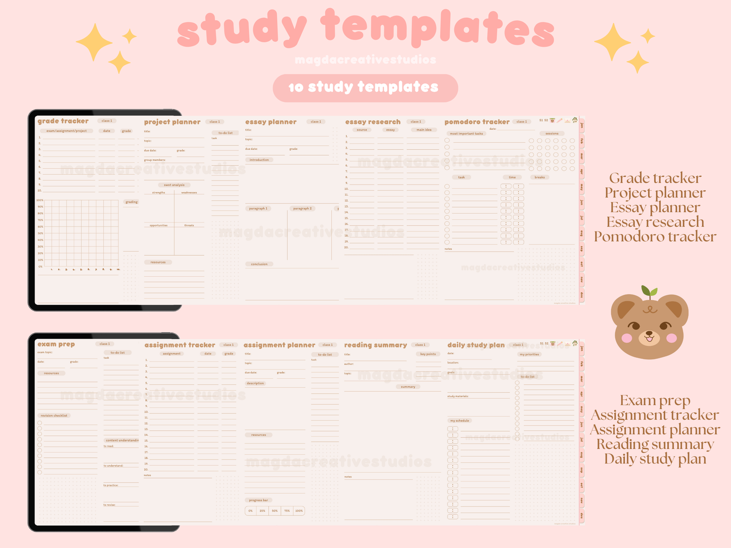 2026 Digital Student Planner Portrait