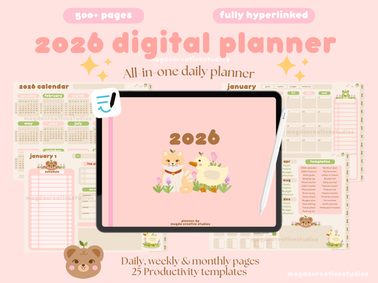 2026 Digital Planner Landscape - Cottagecore