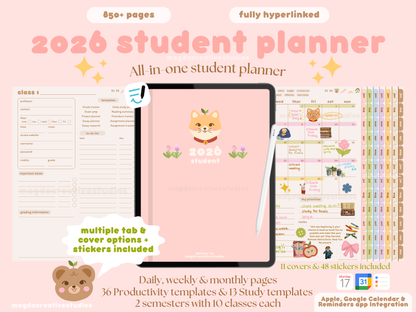 2026 Digital Student Planner Portrait