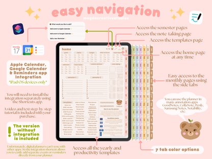 2026 Digital Student Planner Portrait